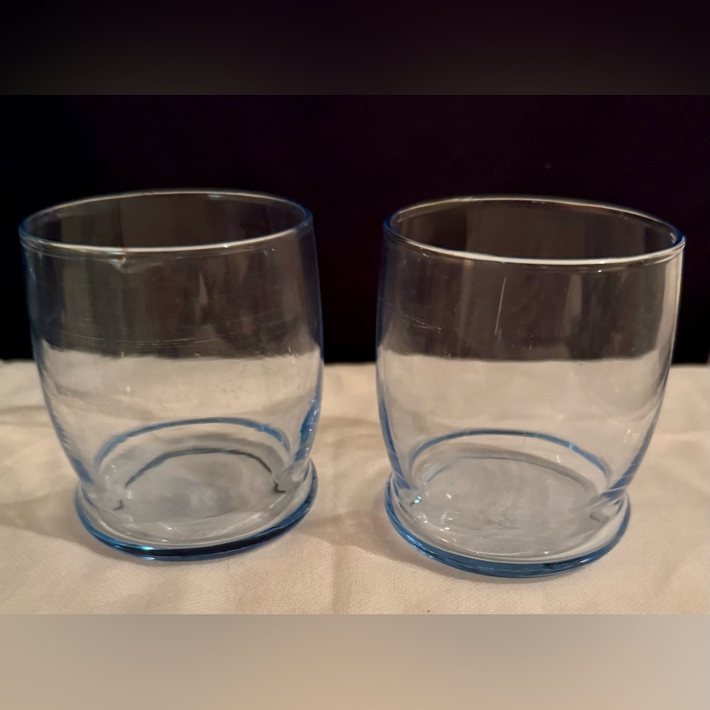 2 Libbey “Misty Blue” Tumblers. Vintage 3.5”H